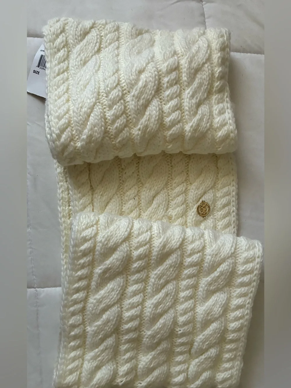 Michael Kors Cream Cable Knit Infinity Scarf